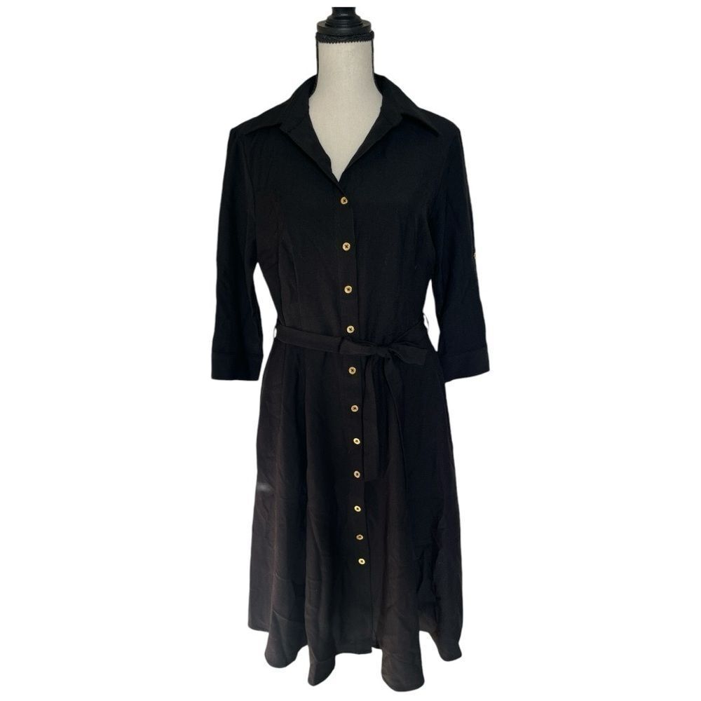 NWT SHARAGANO TIE WAIST KNEE SHIRTDRESS SZ 4